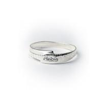 Zásnubní stříbrný prsten 60